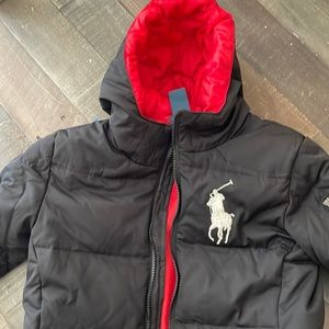 Boys Ralph Lauren black down coat